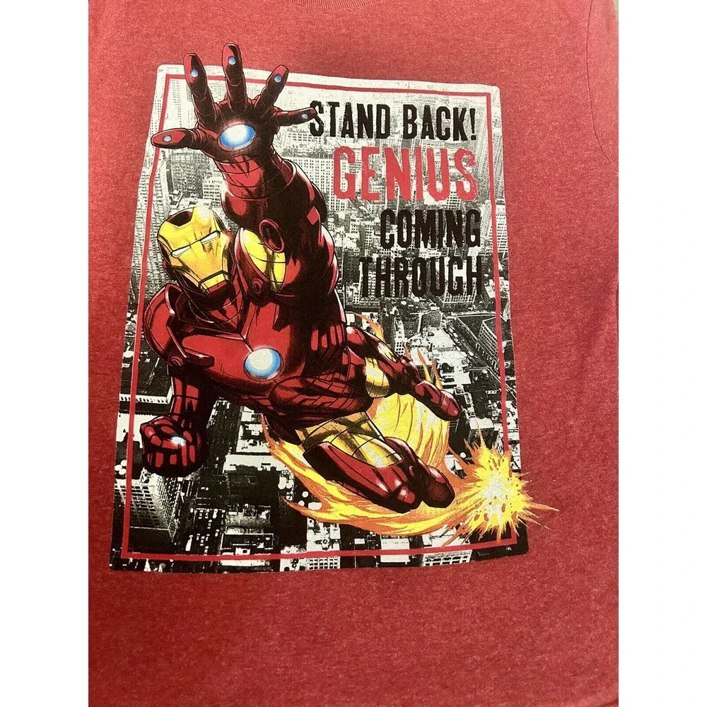 Iron Man Avenger's Boy's 14-16 Red Genius Super Hero T-Shirt